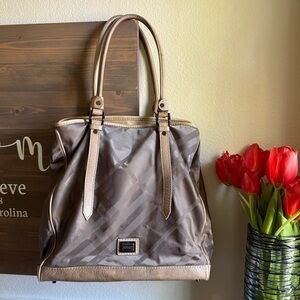 BURBERRY Nylon and Leather Tote Bag With Strap